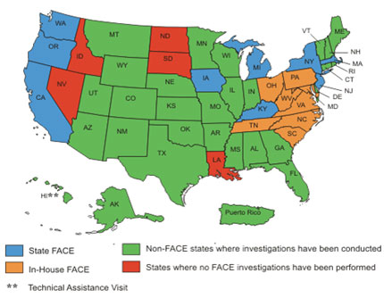 map of FACE programs