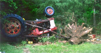 photo of overturned tractor